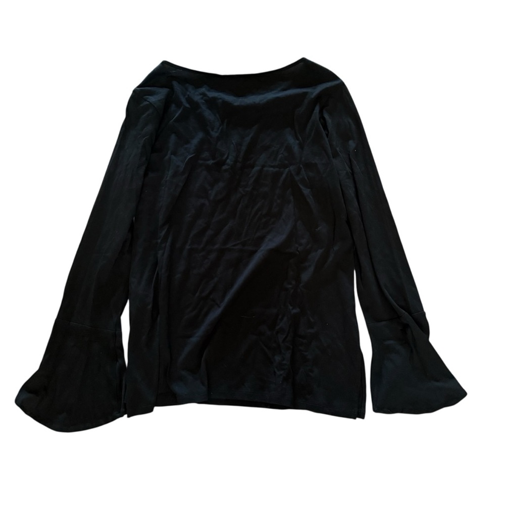 Michael Kors Bell Sleeve Gold Bar Black Long Sleeve Top Womens Medium - Picture 4 of 4